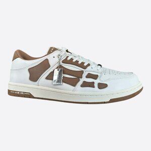Amiri Brown & White Skeleton Low Top Sneakers